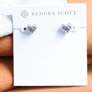 Kendra Scott | Holland - Silver White CZ Heart Stud Earrings